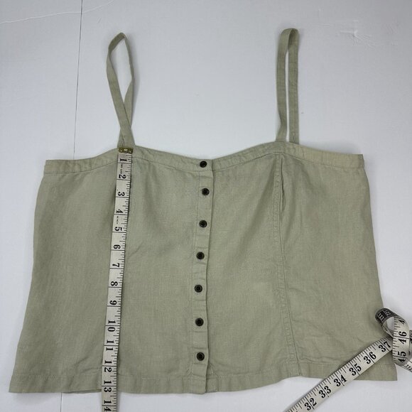 Everlane Women's Laurel The Linen Button Picnic Square Neck Tank Top‎ 10/C37 - Picture 11 of 12